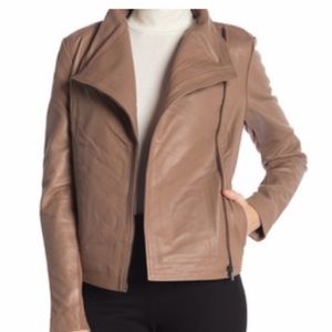 🕶️ Badgley Mischka Asymmetrical Leather Jacket